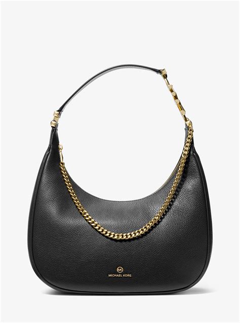 michael michael kors pebble leather large shoulder bag|Michael Kors pebble leather handbags.